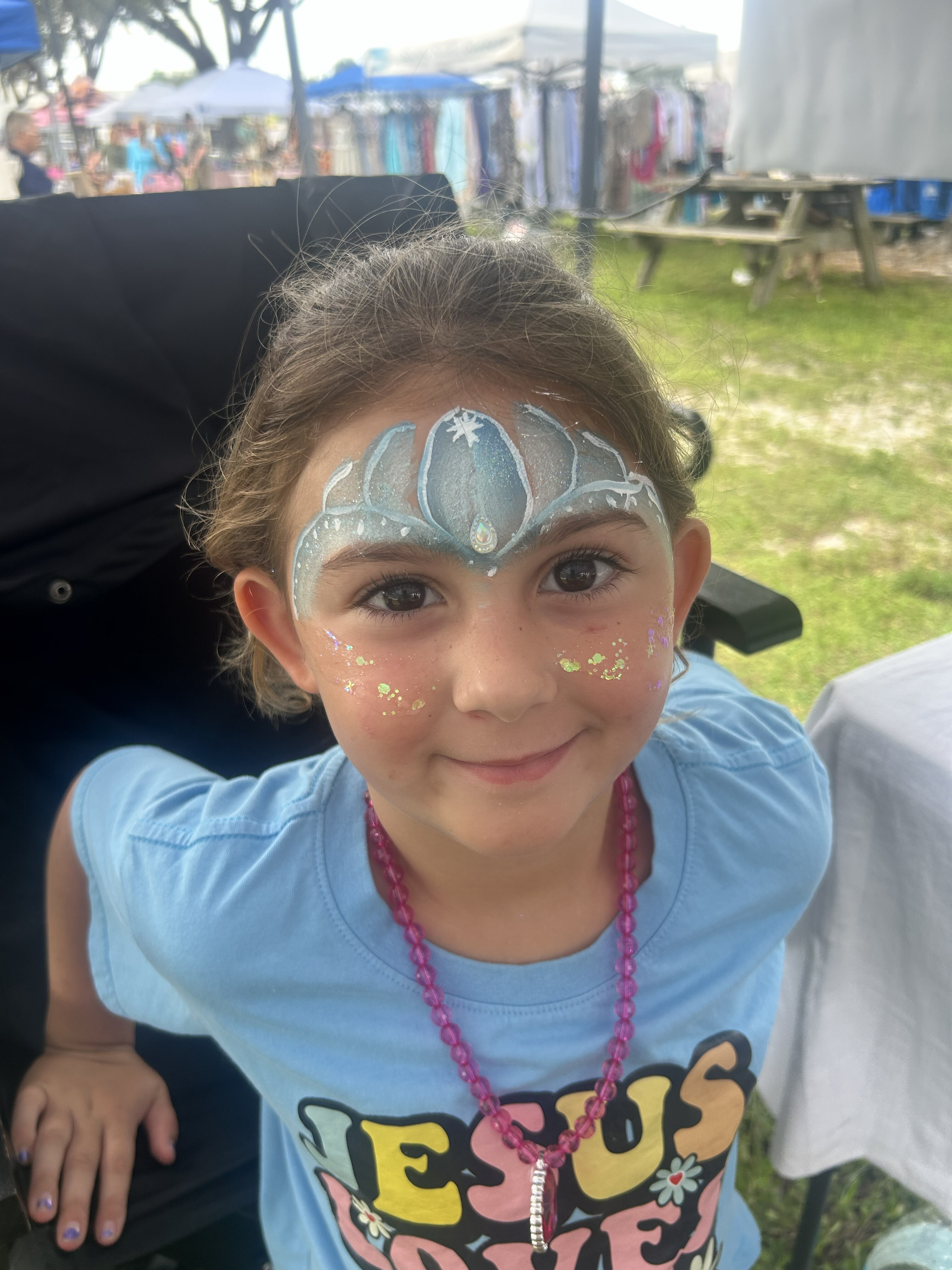 Blue crown facepaint