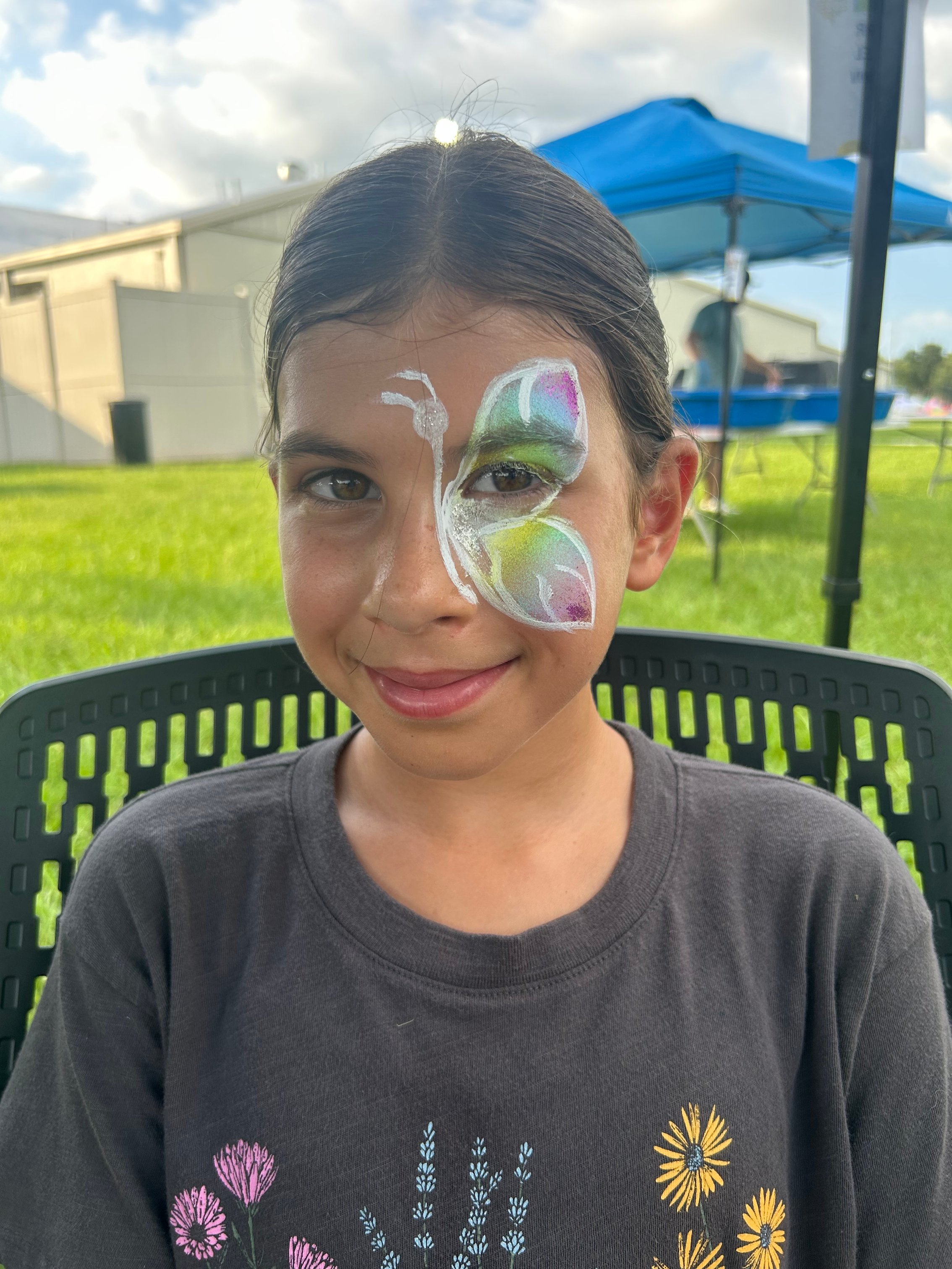 pastel rainbow butterfly facepaint