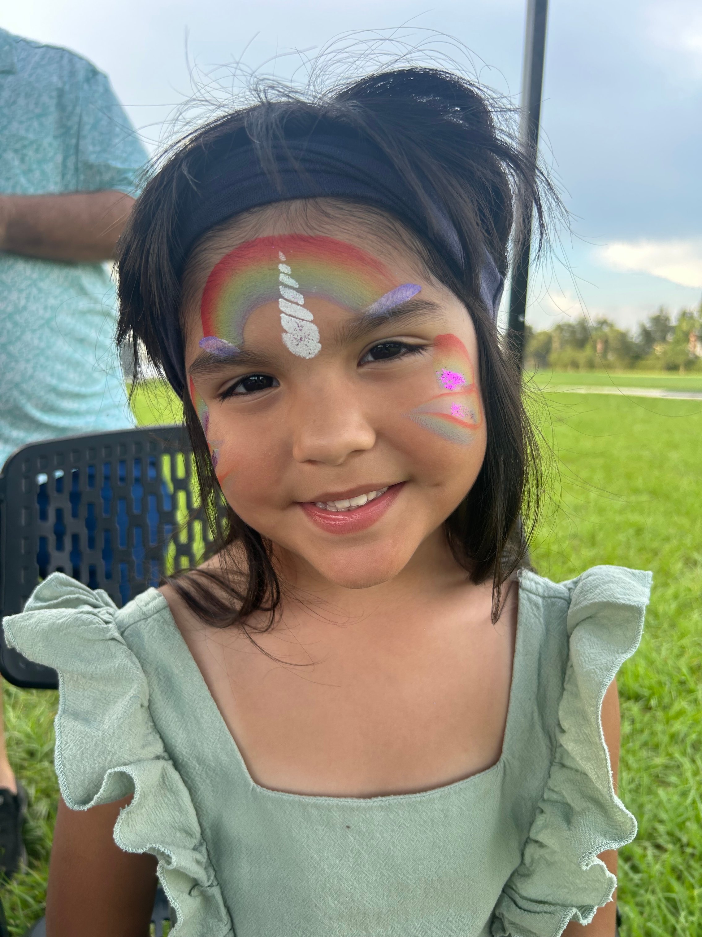 unicorn with rainbow mane facepaint