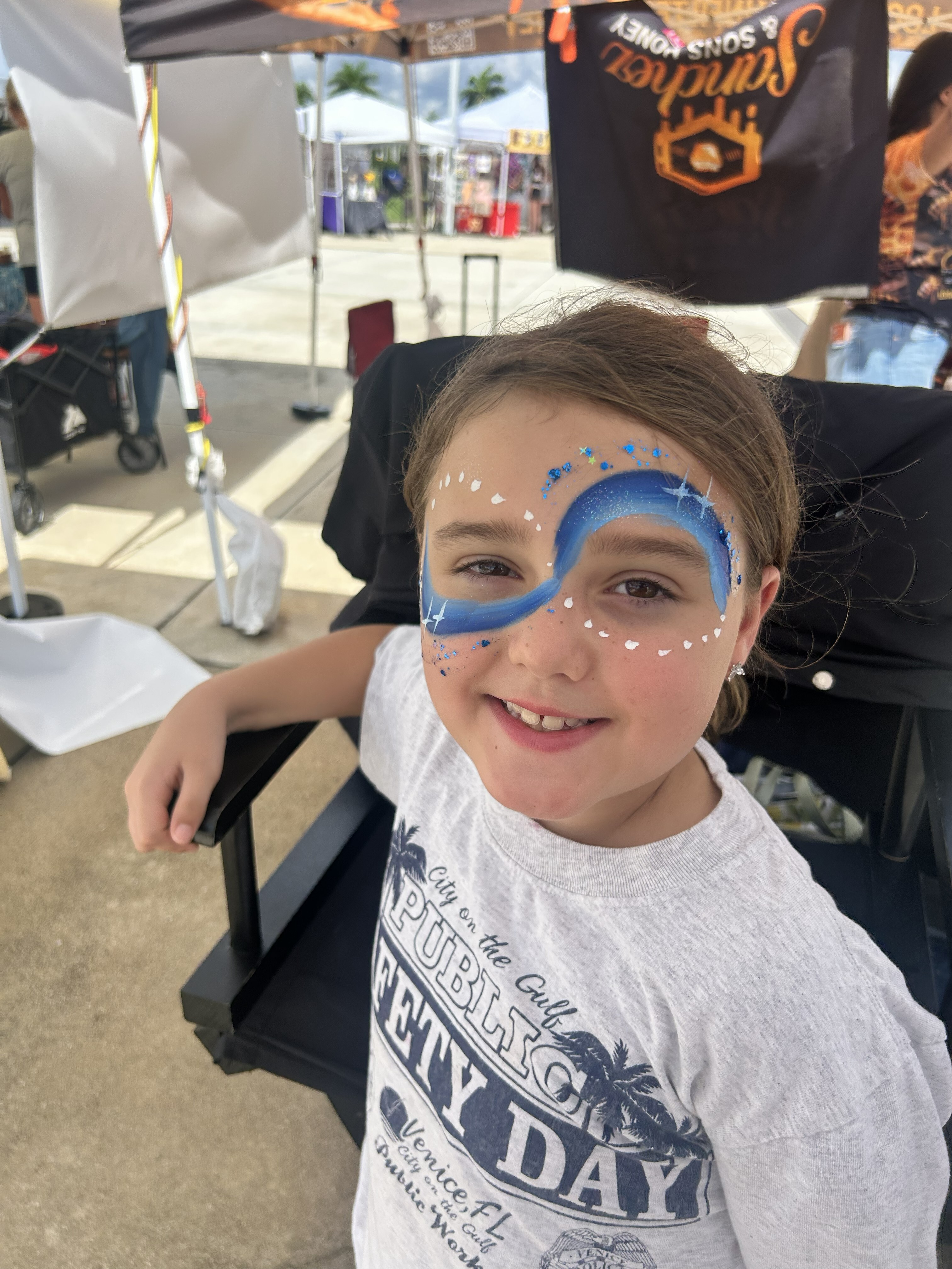 blue infinity eyes facepaint