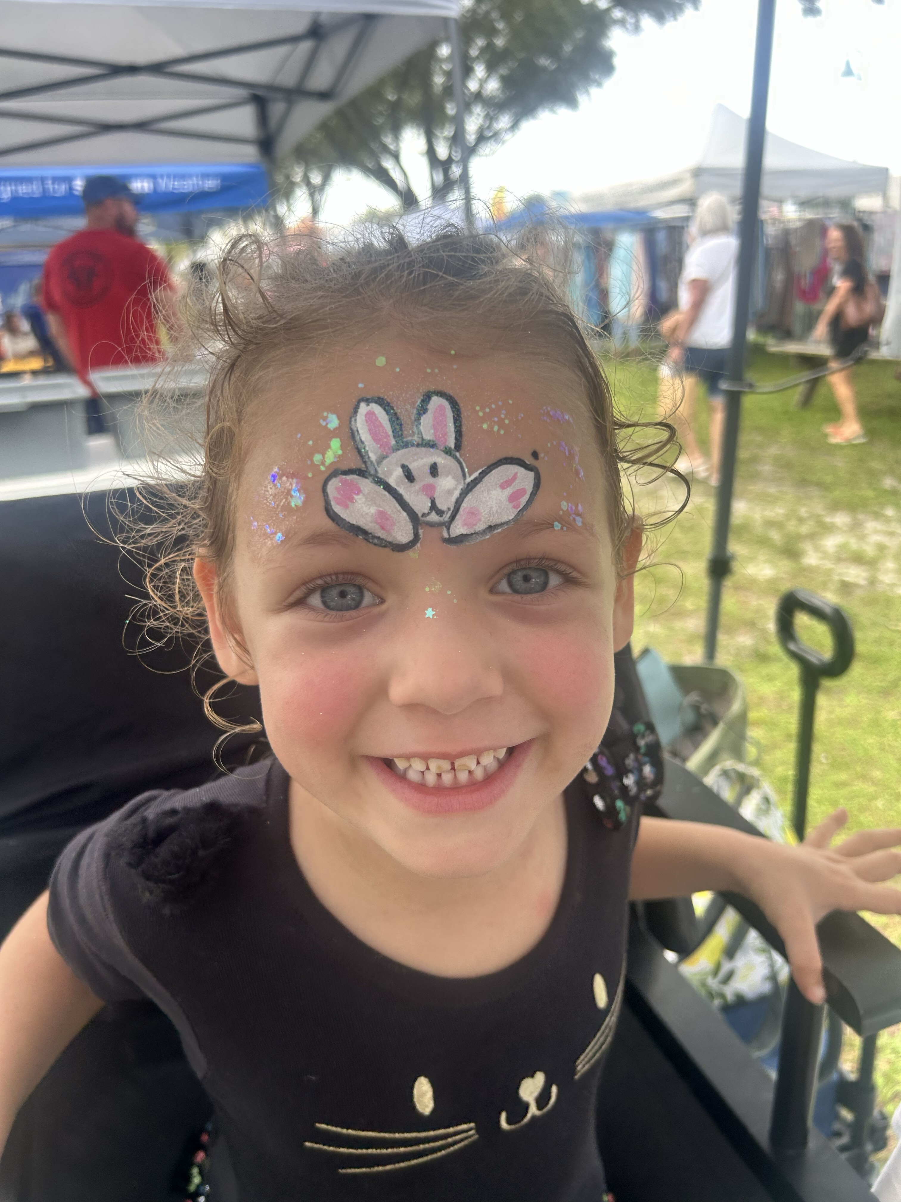 glitter bunny facepaint