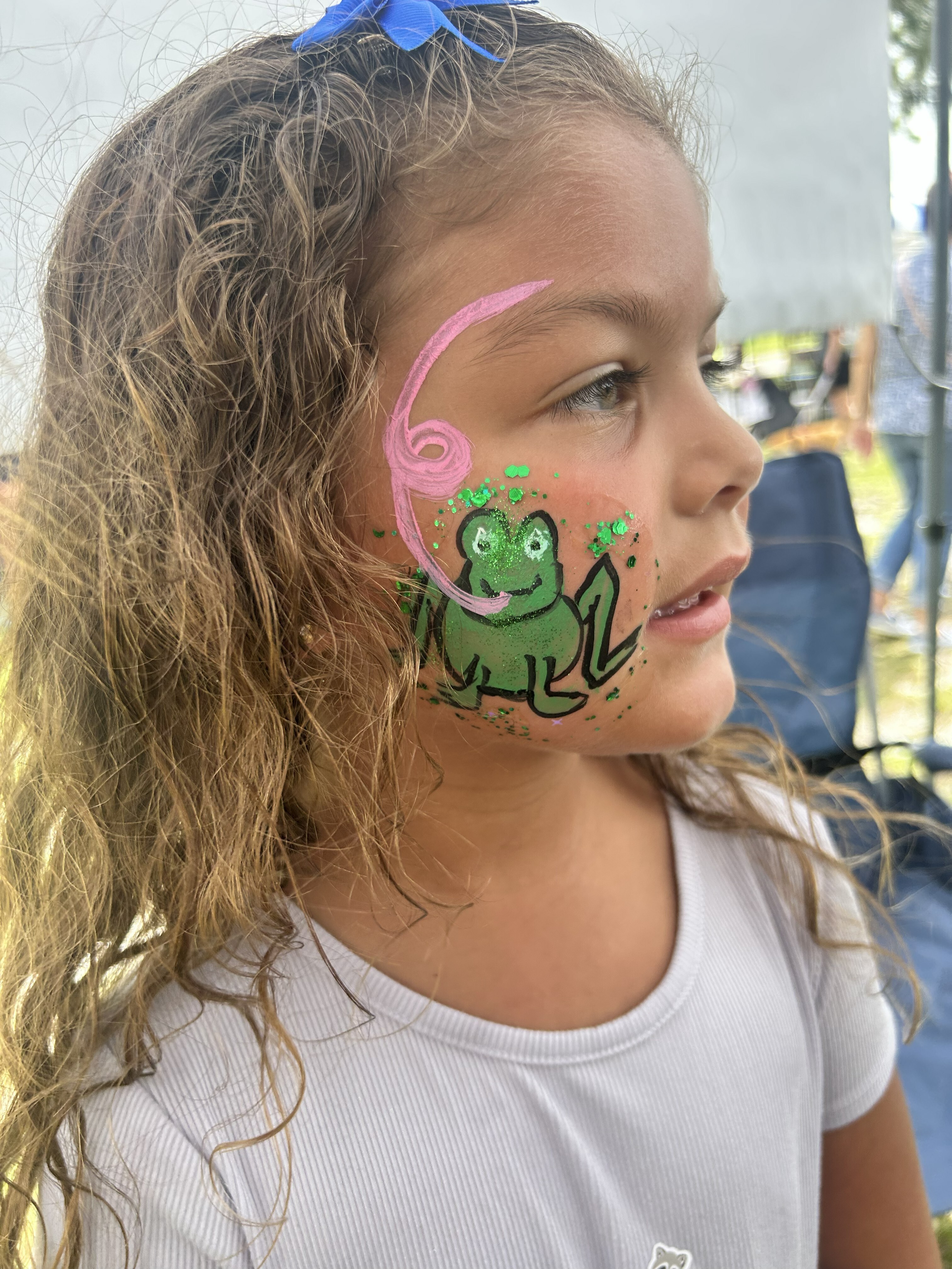 glitter frog facepaint