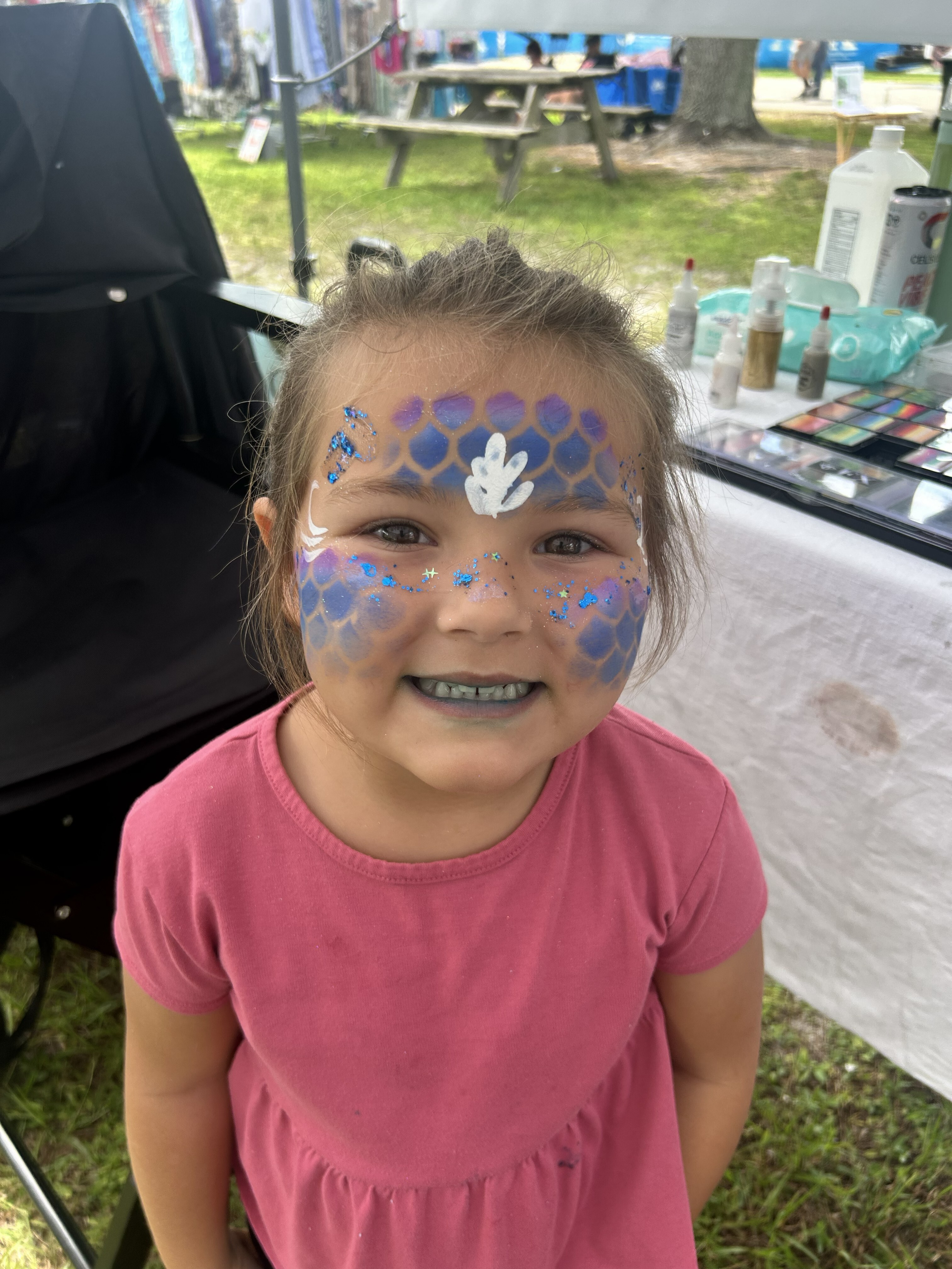 glitter mermaid facepaint