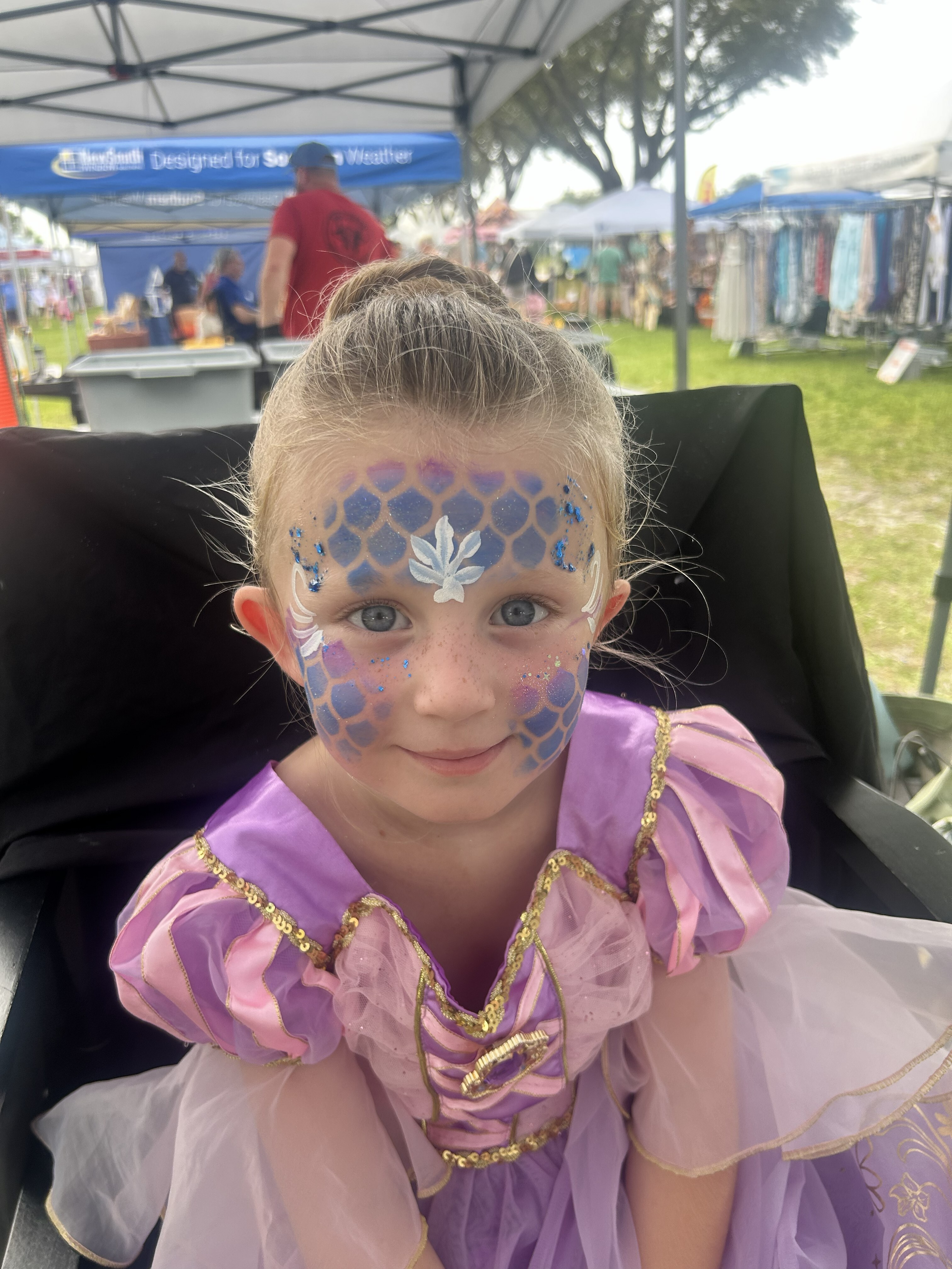 purple mermaid facepaint